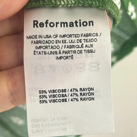 REFORMATION Green Janet Floral Woven Top Size 4 - Picture 11 of 16